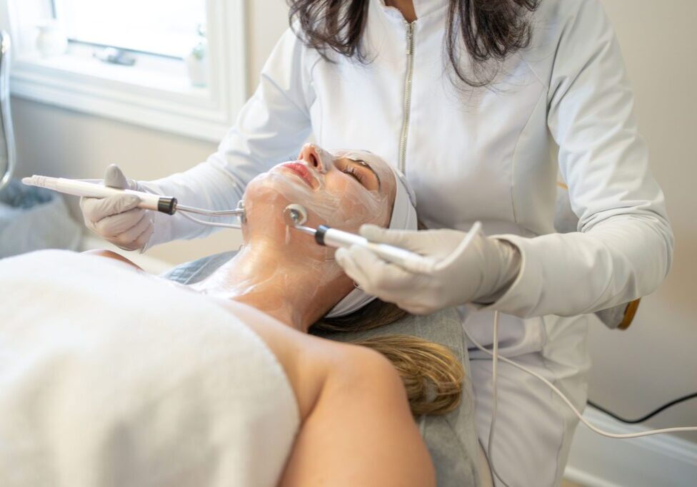 Facial treatment with electronic devices